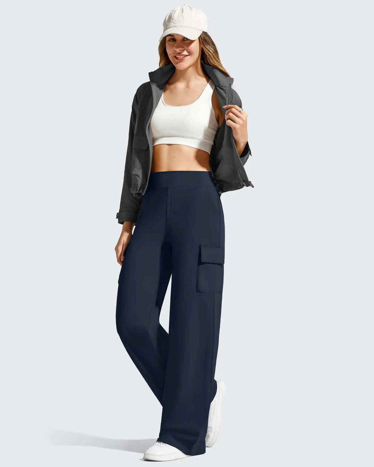 G4Free - EverGoing High-Waist 4 Pockets Wide Leg Cargo Pants -GF26J798A001A-S
