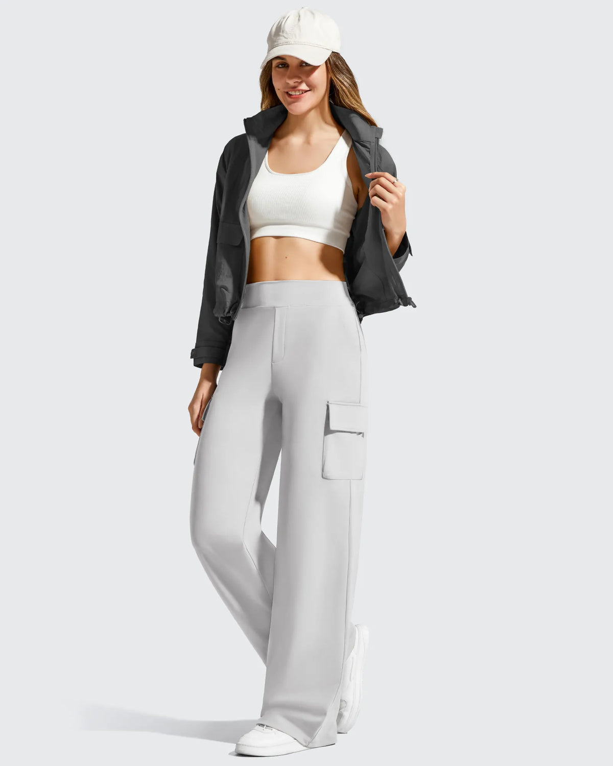 G4Free - EverGoing High-Waist 4 Pockets Wide Leg Cargo Pants -GF26J798A001A-S