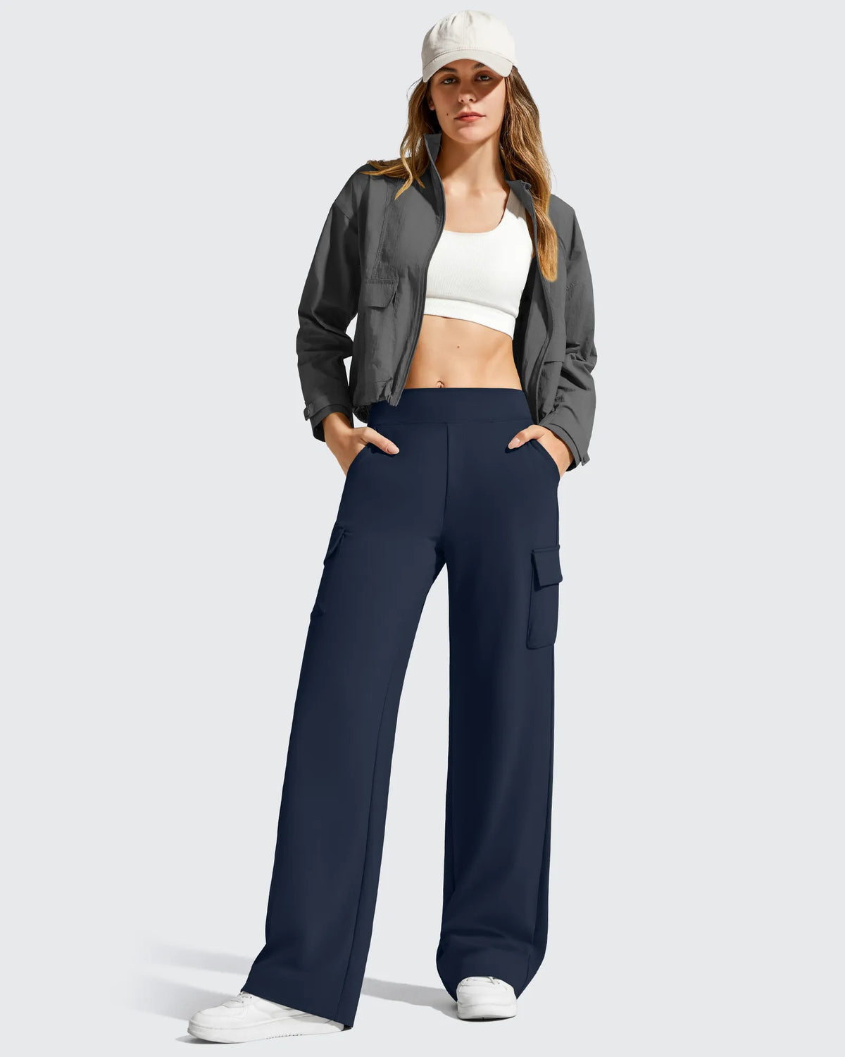 G4Free - EverGoing High-Waist 4 Pockets Wide Leg Cargo Pants -GF26J798A001A-S