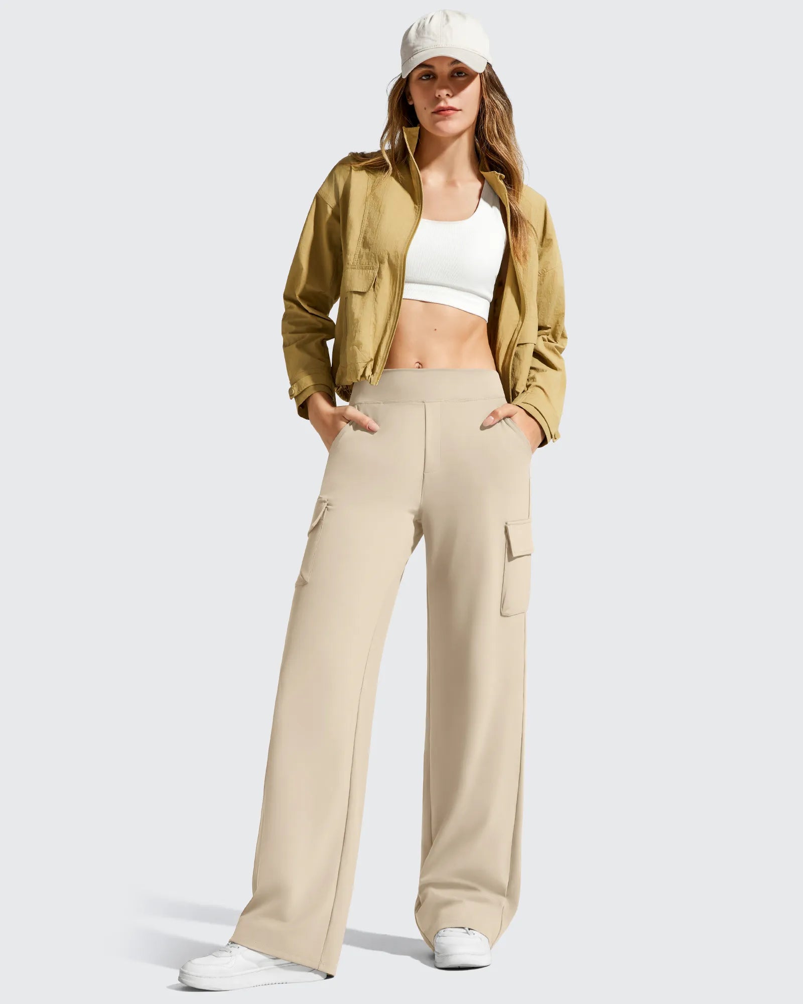 G4Free - EverGoing High-Waist 4 Pockets Wide Leg Cargo Pants -GF26J798A001A-S