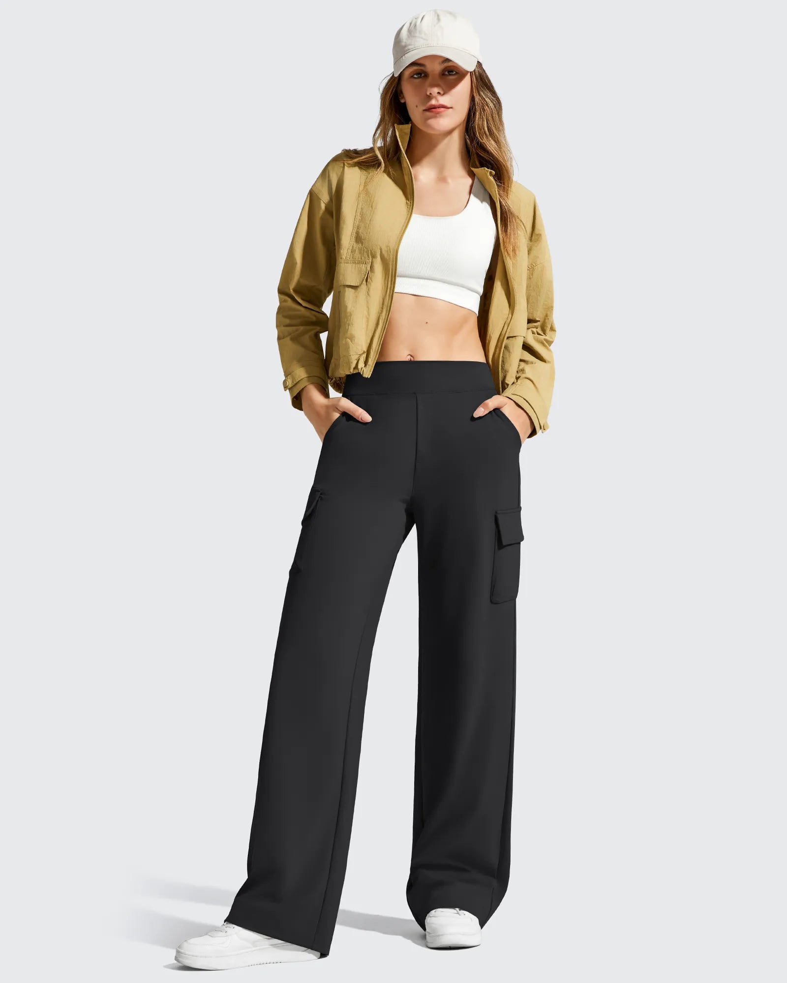 G4Free - EverGoing High-Waist 4 Pockets Wide Leg Cargo Pants -GF26J798A001A-S