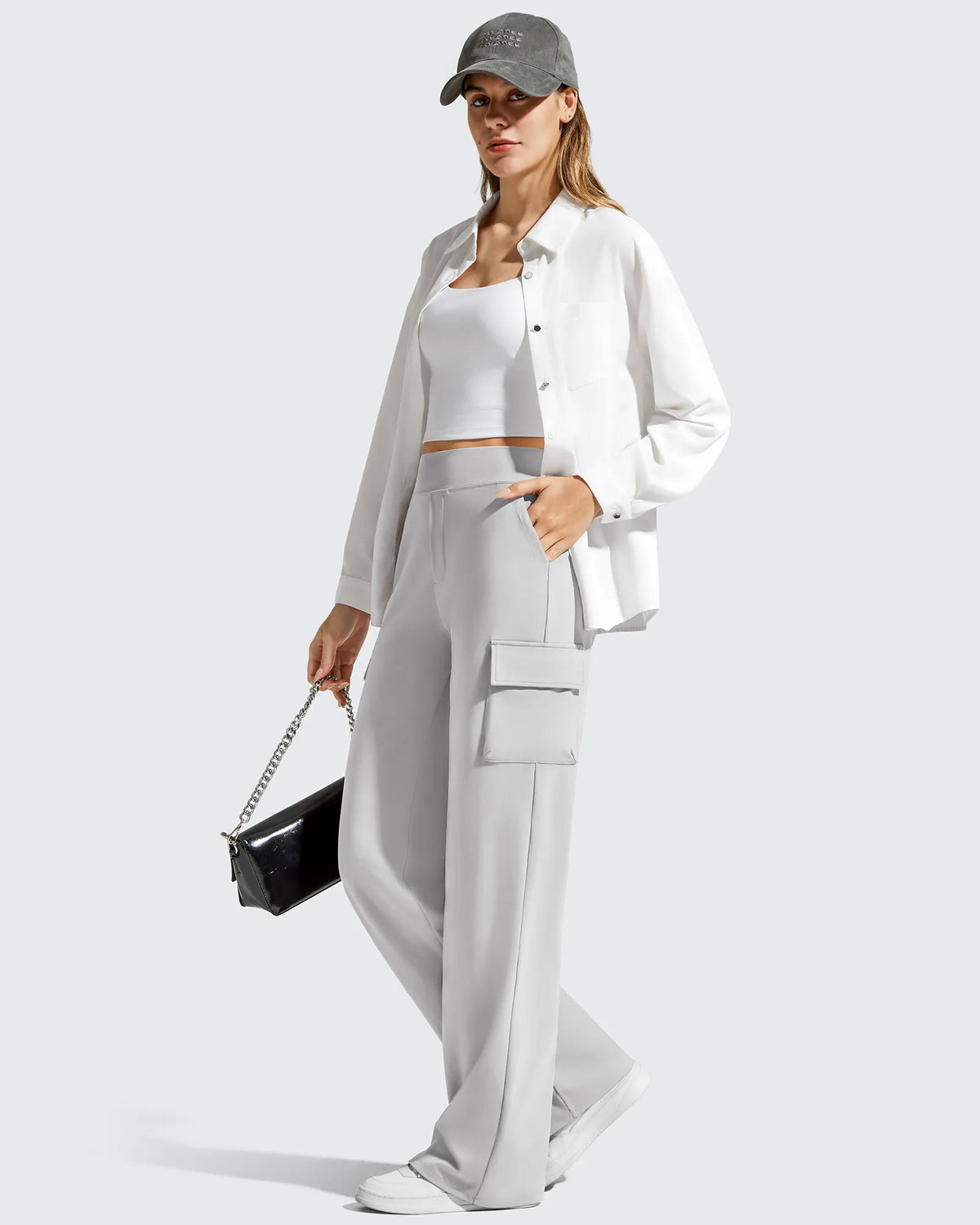 G4Free - EverGoing High-Waist 4 Pockets Wide Leg Cargo Pants -GF26J798A001A-S