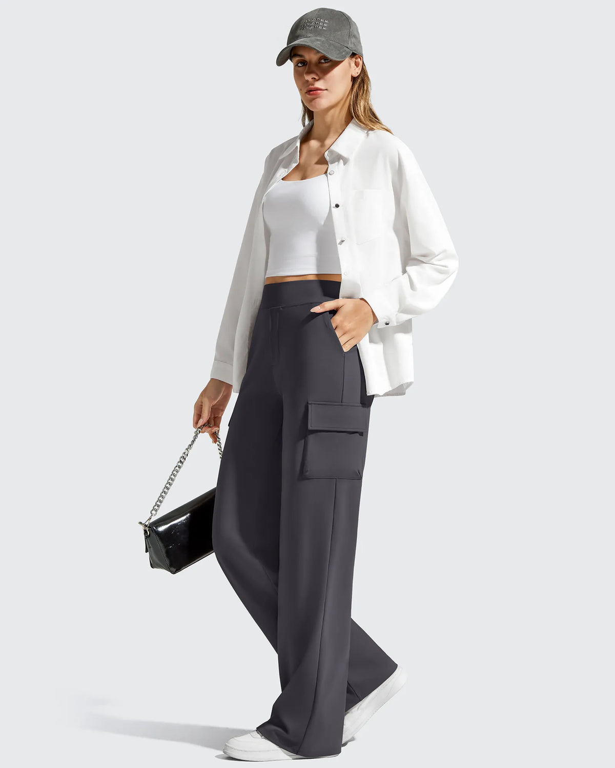 G4Free - EverGoing High-Waist 4 Pockets Wide Leg Cargo Pants -GF26J798A001A-S