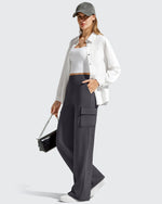G4Free - EverGoing High-Waist 4 Pockets Wide Leg Cargo Pants -GF26J798A001A-S