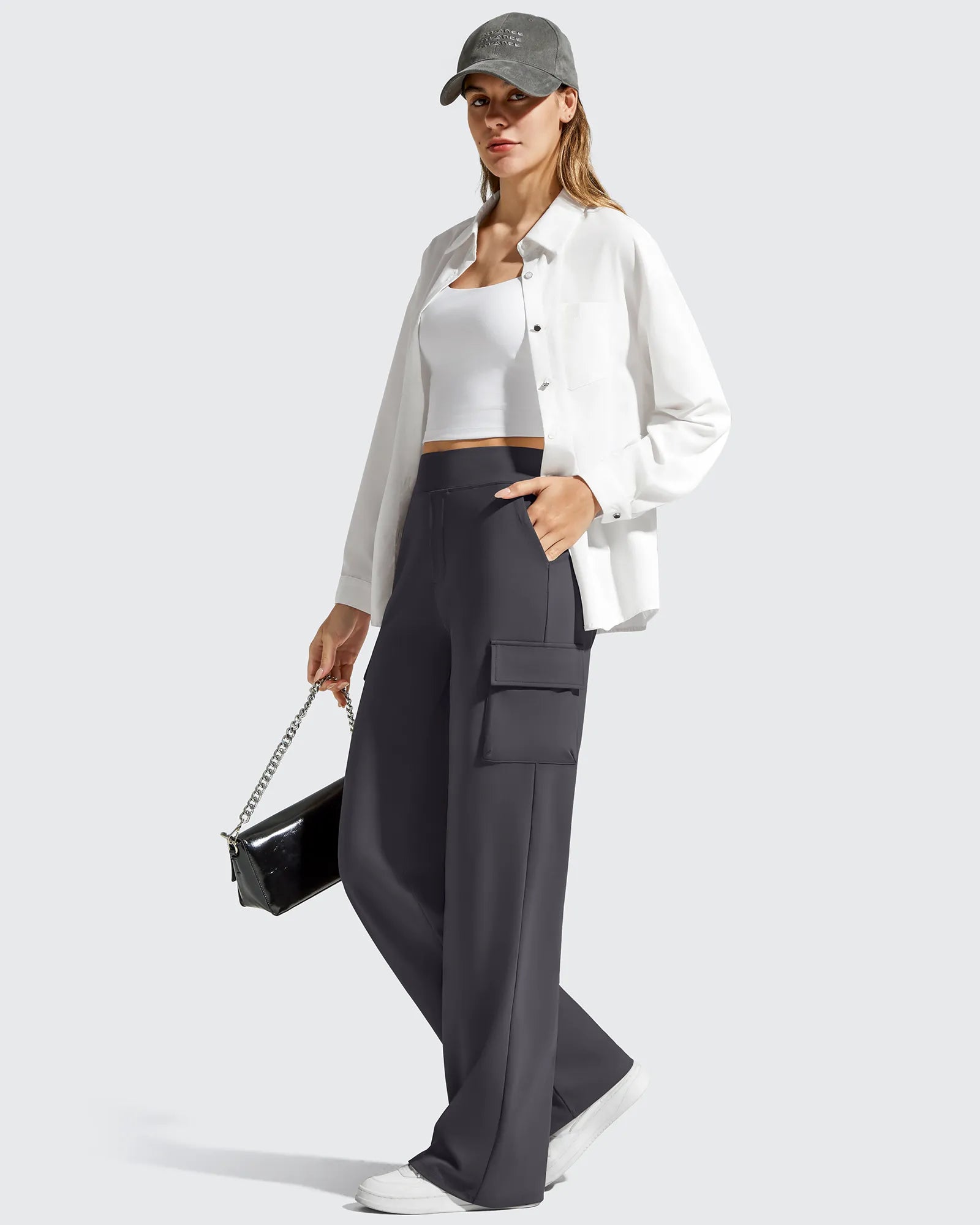 G4Free - EverGoing High-Waist 4 Pockets Wide Leg Cargo Pants -GF26J798A001A-S