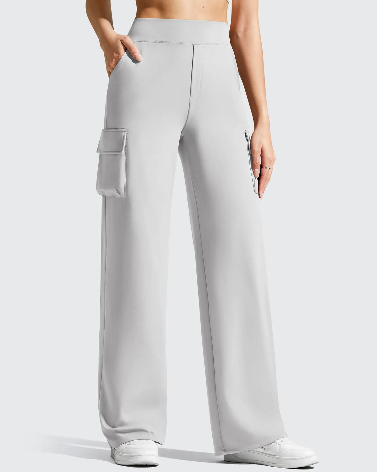 G4Free - EverGoing High-Waist 4 Pockets Wide Leg Cargo Pants -GF26J798A001A-S