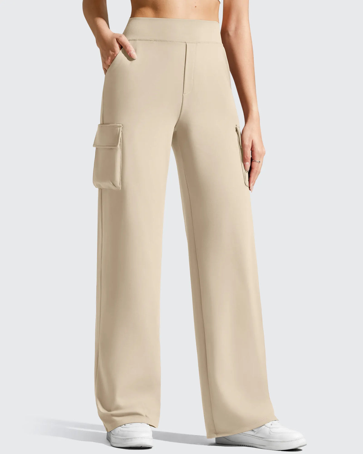 G4Free - EverGoing High-Waist 4 Pockets Wide Leg Cargo Pants -GF26J798A001A-S