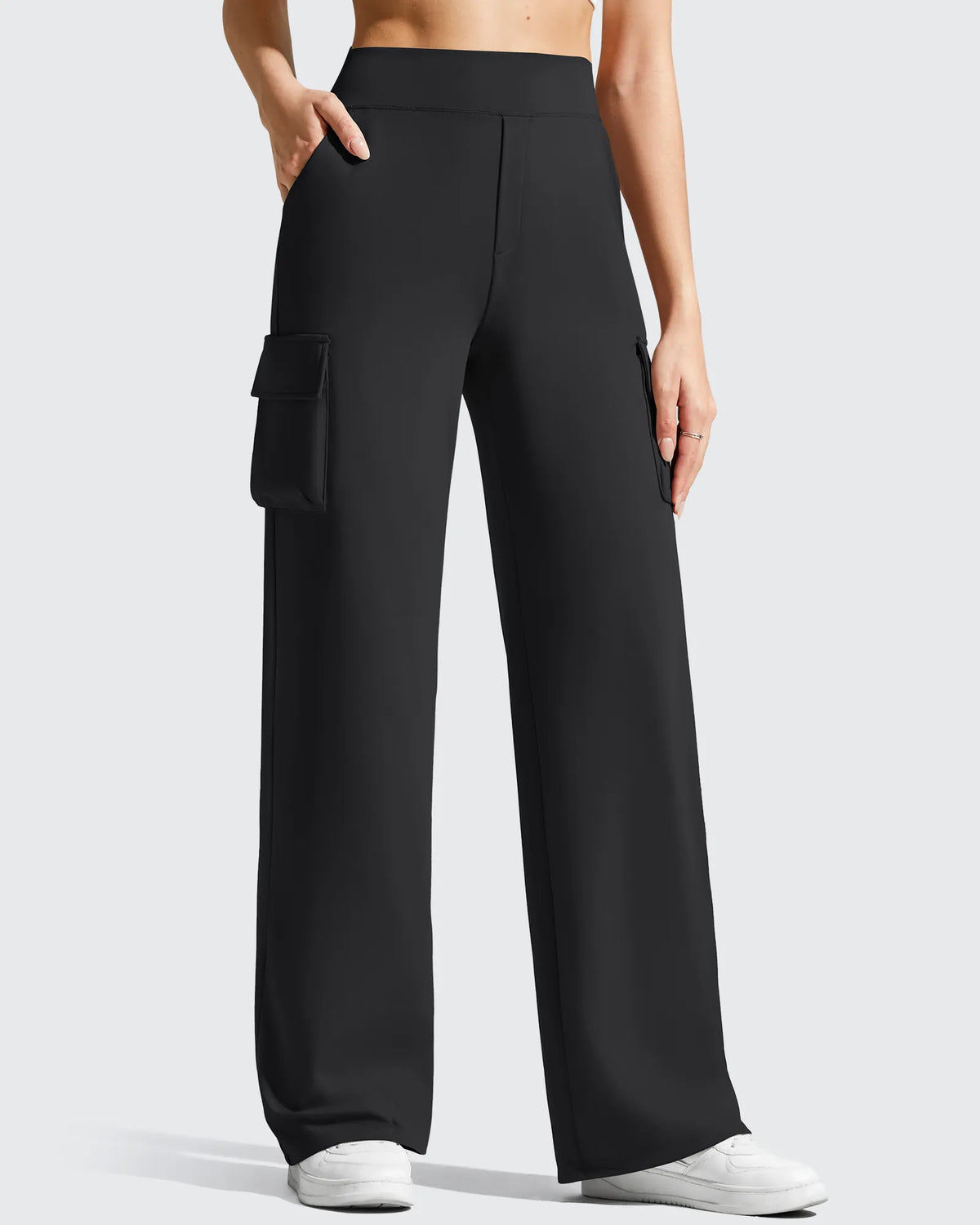 G4Free - EverGoing High-Waist 4 Pockets Wide Leg Cargo Pants -GF26J798A001A-S