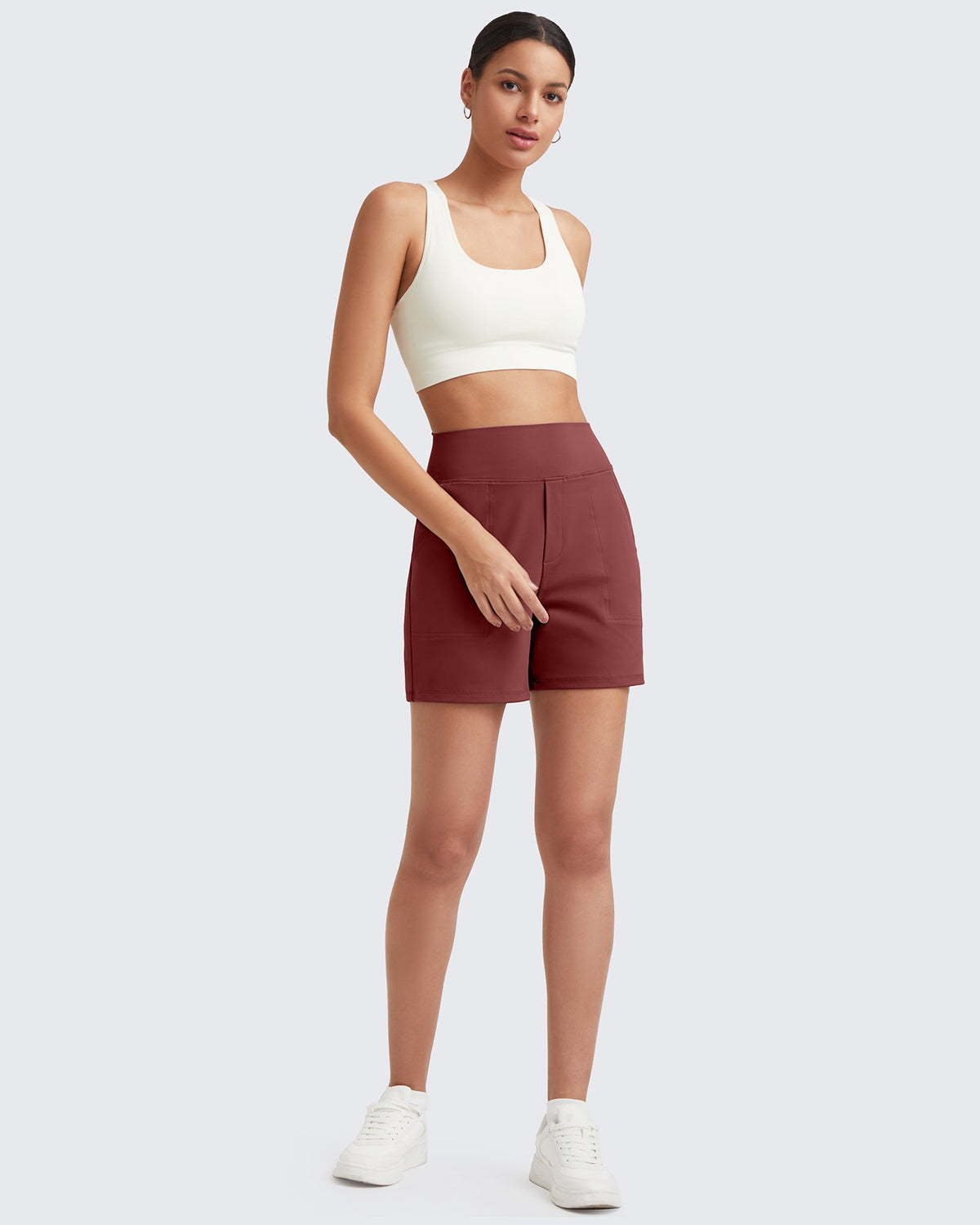 G4Free - EverGoing High-Waist Burmuda Athletic Shorts 5'' -GF25E342AF-XS