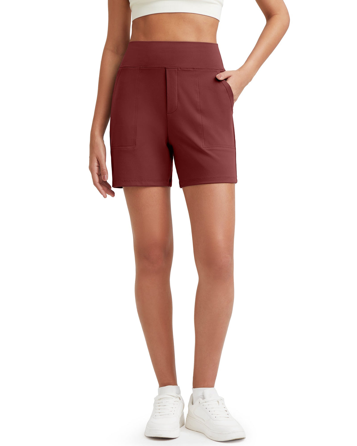 G4Free - EverGoing High-Waist Burmuda Athletic Shorts 5'' -GF25E342AF-XS