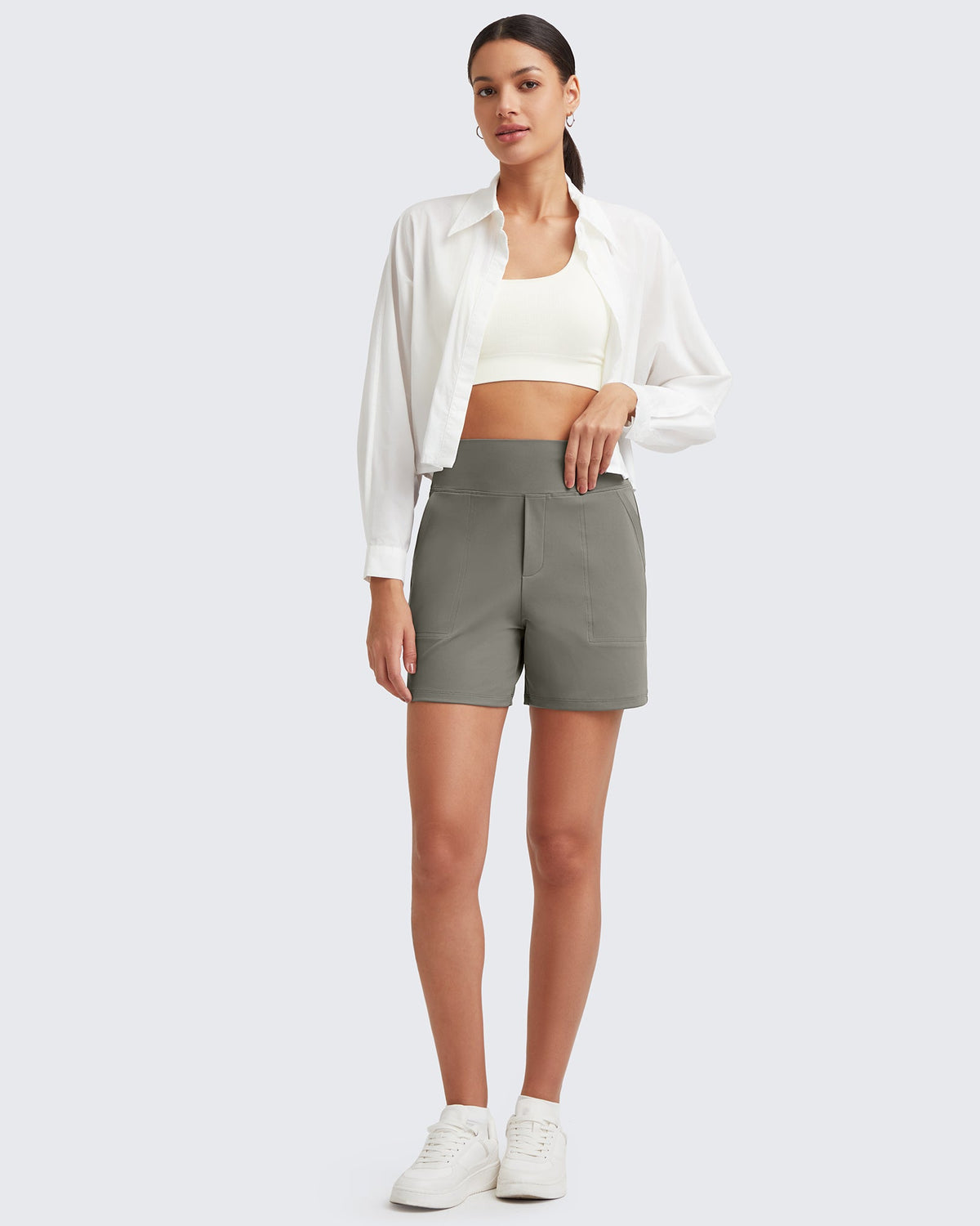 G4Free - EverGoing High-Waist Burmuda Athletic Shorts 5'' -GF25E342AF-XS