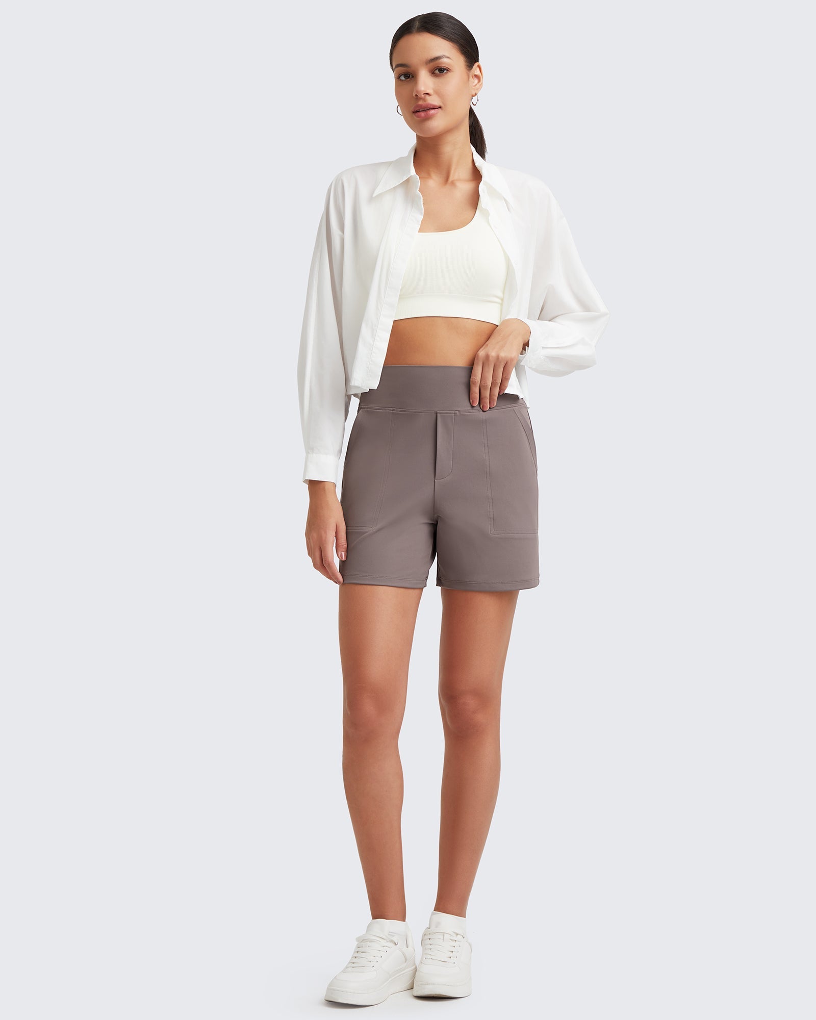 G4Free - EverGoing High-Waist Burmuda Athletic Shorts 5'' -GF25E342AF-XS