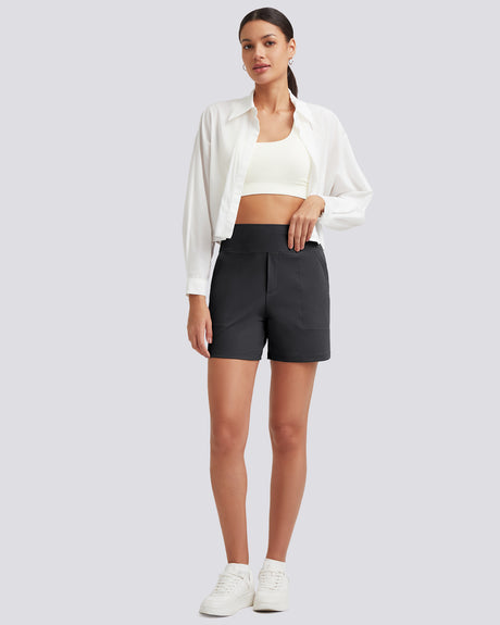 G4Free - EverGoing High-Waist Burmuda Athletic Shorts 5'' -GF25E342AF-XS