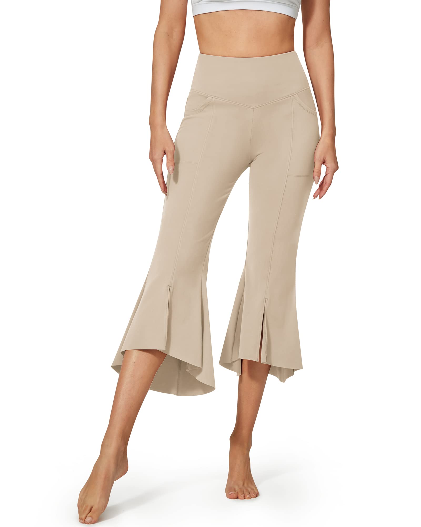 G4Free - EverGoing High-Waist Ruffle Yoga Casual Capri Pants -GF23A140BA-S