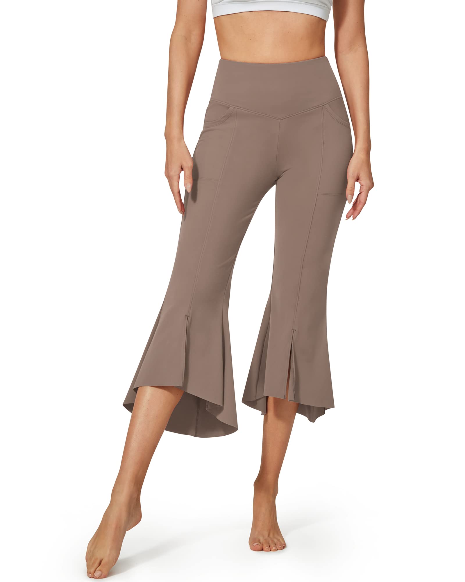 G4Free - EverGoing High-Waist Ruffle Yoga Casual Capri Pants -GF23A140CA-S