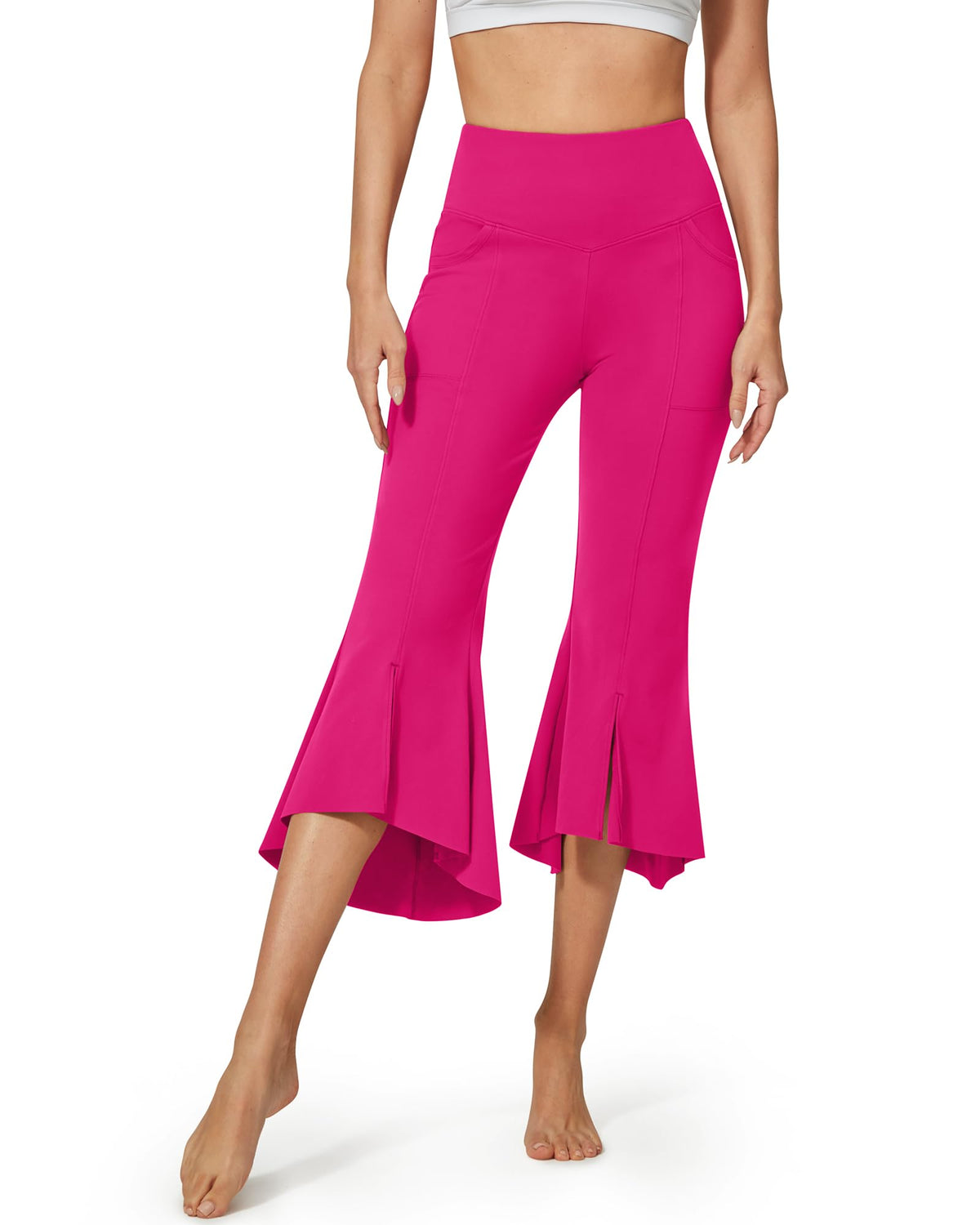 G4Free - EverGoing High-Waist Ruffle Yoga Casual Capri Pants -GF23A140FA-S