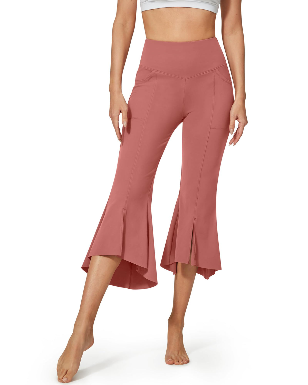 G4Free - EverGoing High-Waist Ruffle Yoga Casual Capri Pants -GF23A140GA-S