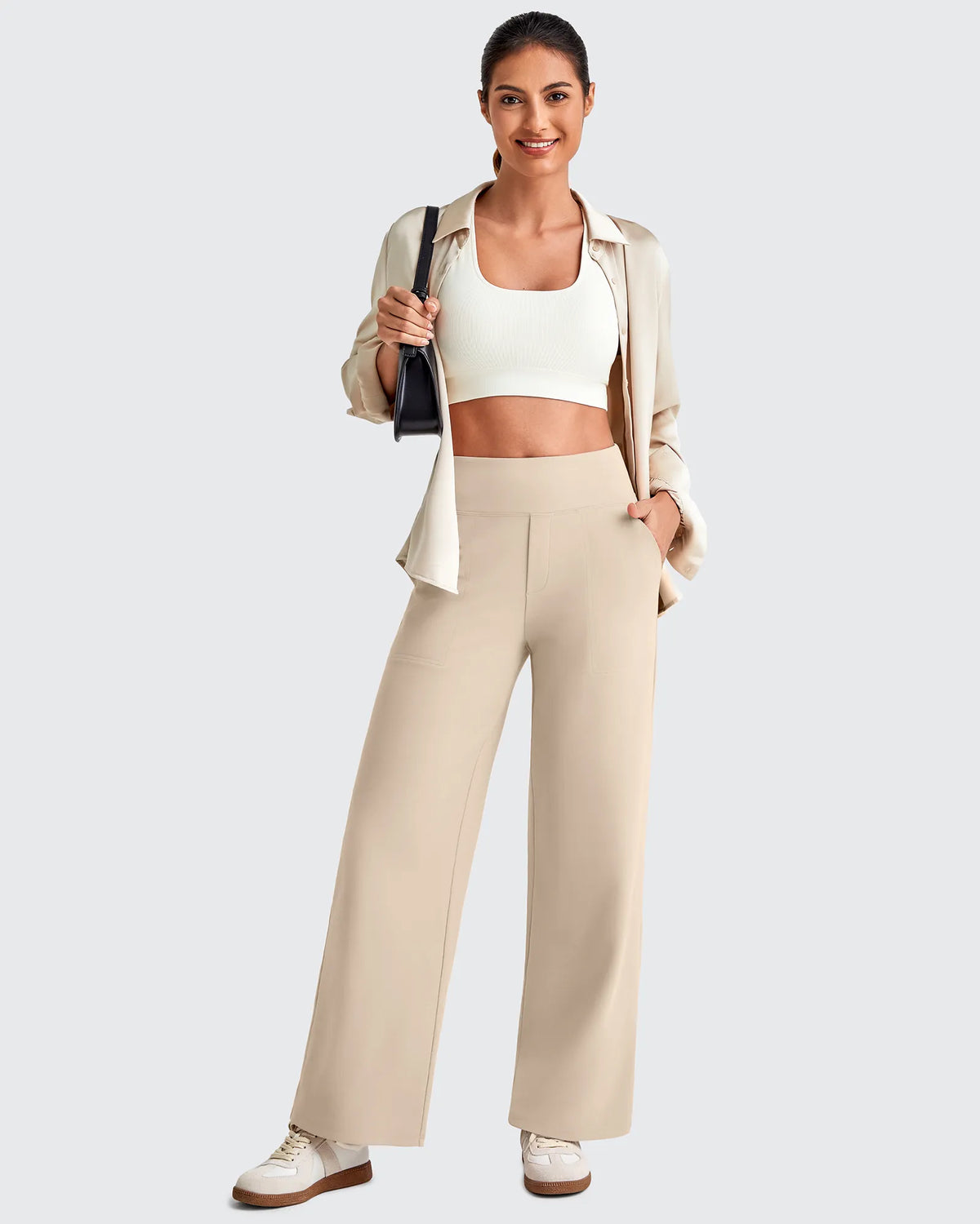G4Free - EverGoing High Waist Stretch Dressy Cropped Pants Tall -GF25J469AF-XS