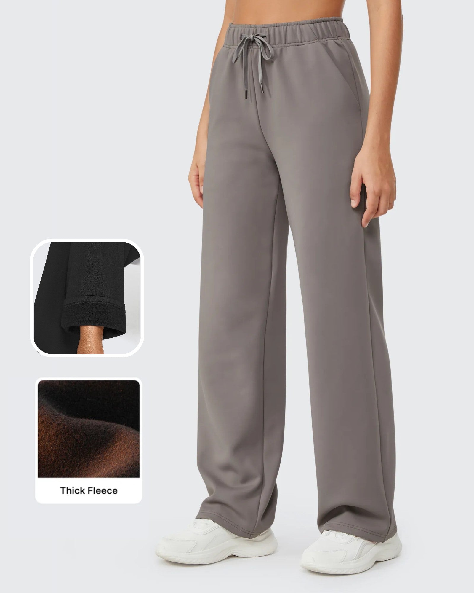 G4Free - EverGoing Loose Fleece Lined Drawstring Casual Pants Petite -GF23J163CA-S