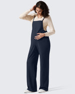 G4Free - EverGoing Maternity Adjustable Strap Wide Leg Rompers -GF25PY674AF-XS