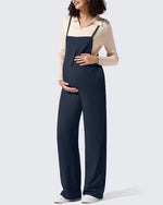 G4Free - EverGoing Maternity Adjustable Strap Wide Leg Rompers -GF25PY674AF-XS