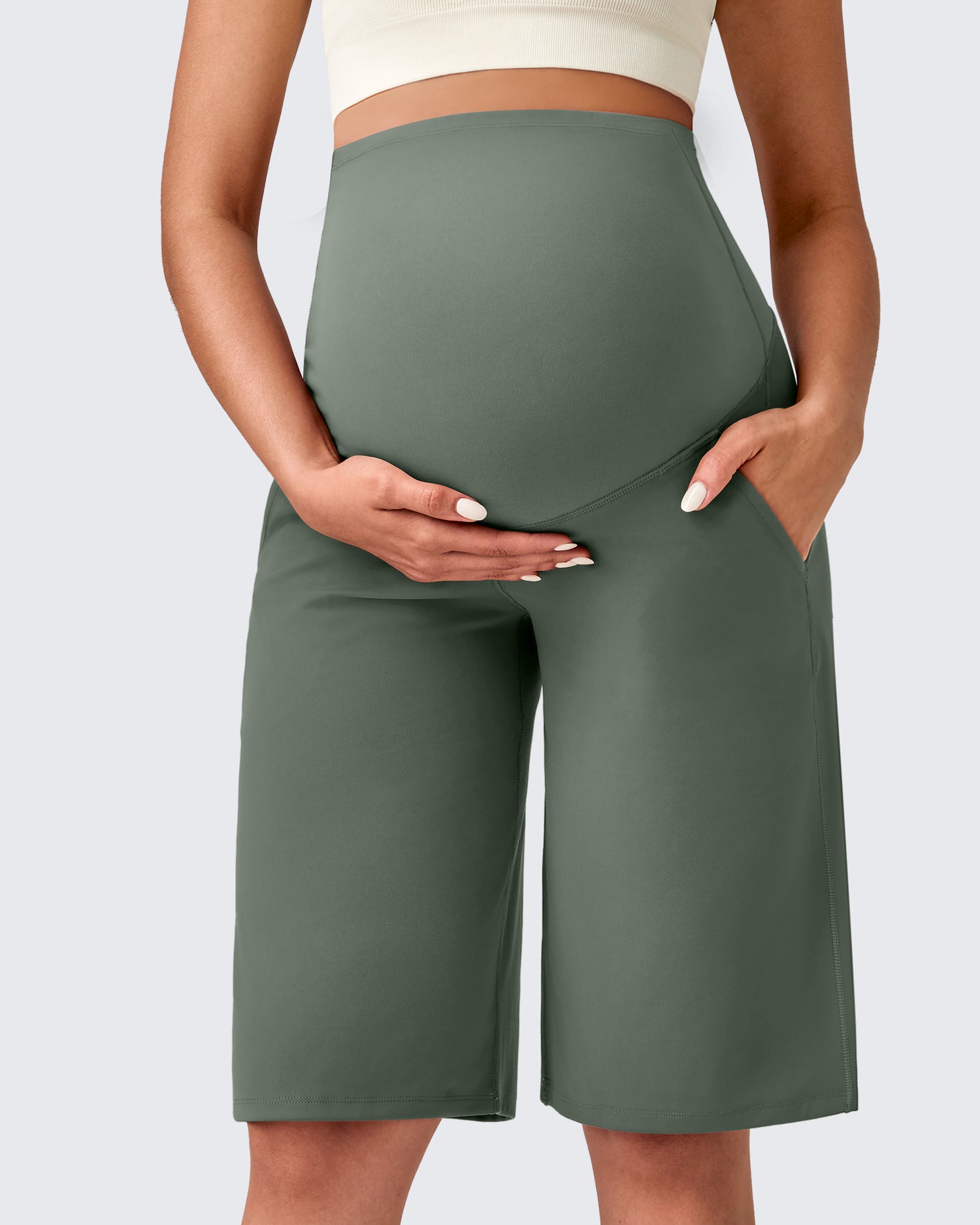 G4Free - EverGoing Maternity Athletic Bermuda Shorts 12'' -GF25EY508HA-S