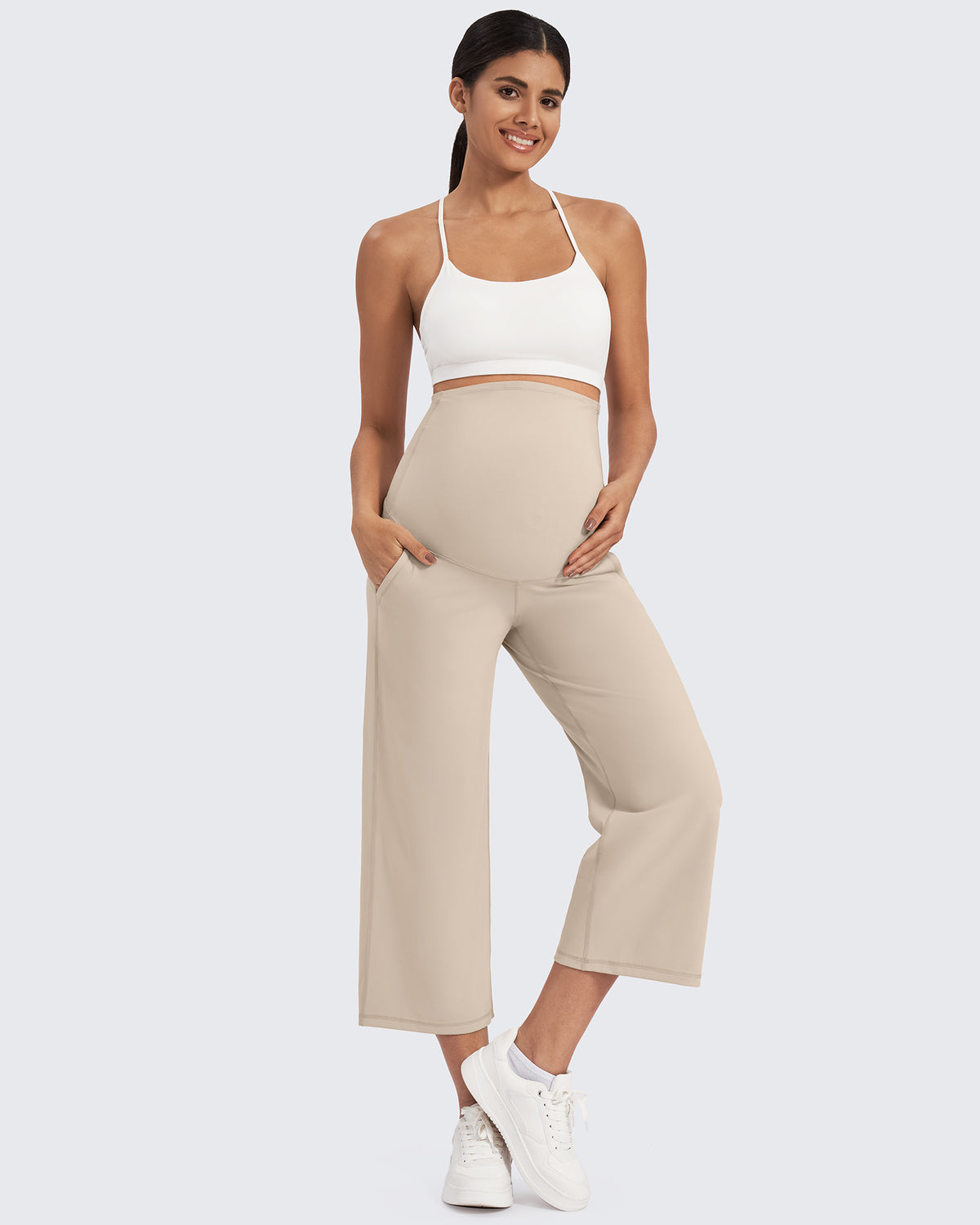 G4Free - EverGoing Maternity Capris Cropped Yoga Pants 21'' -GF25J307AA-S