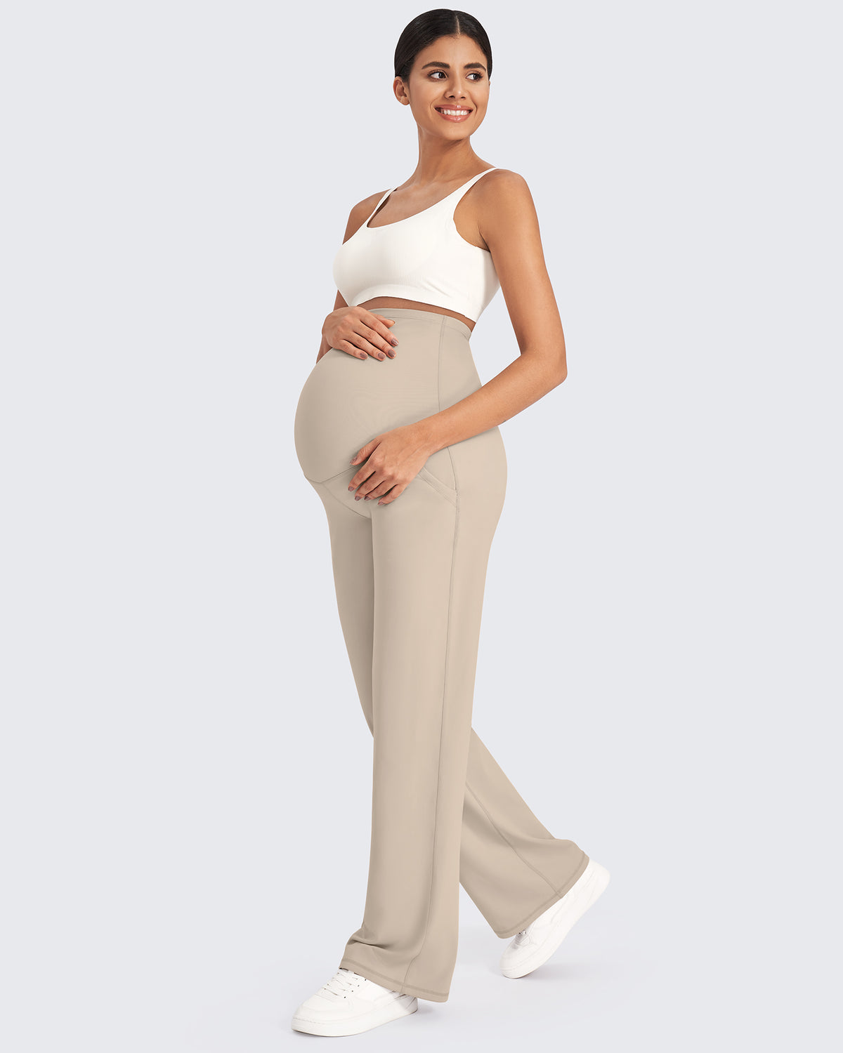 G4Free - EverGoing Maternity Stretch Wide Leg Pants -GF24J289AA-S