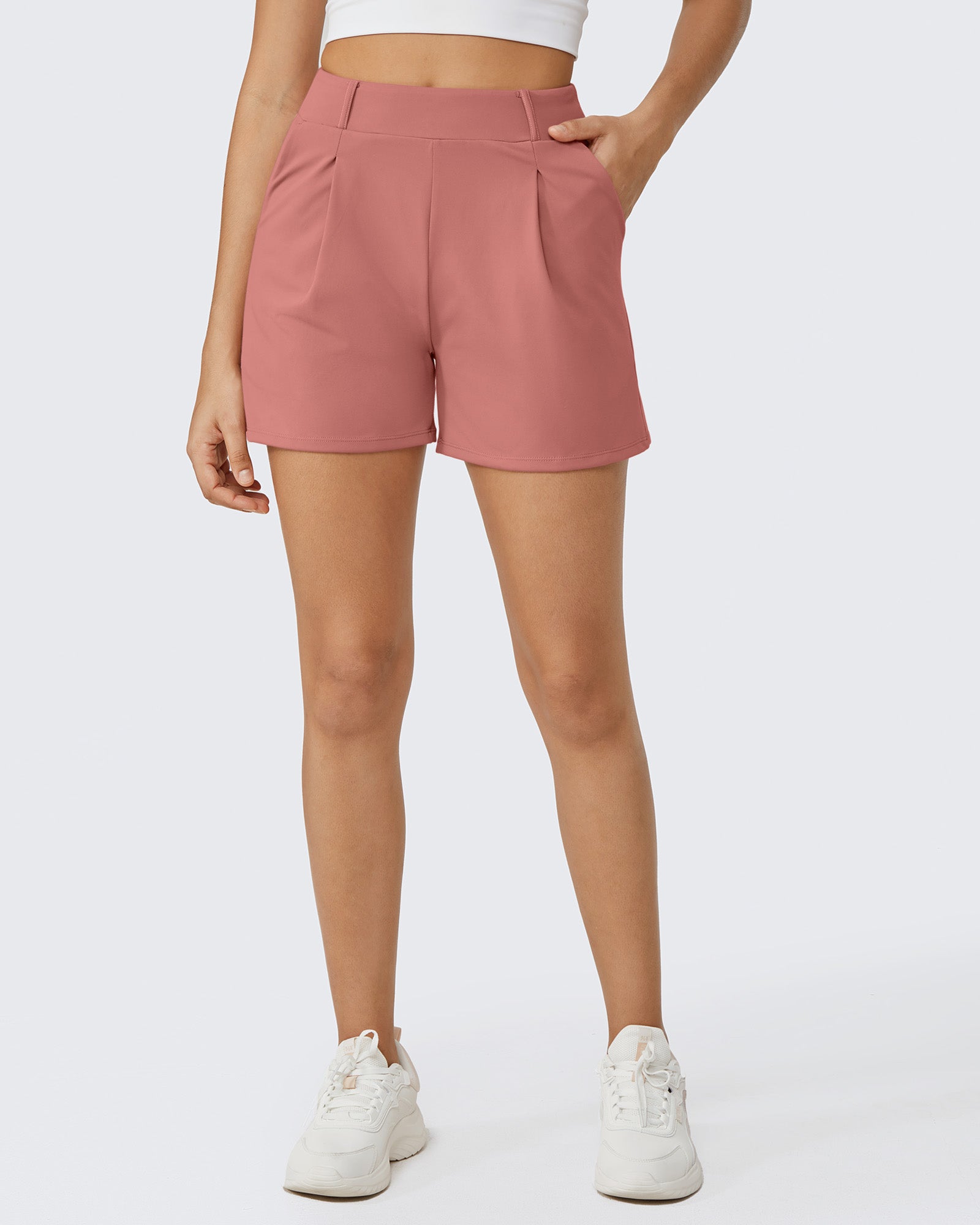 G4Free - EverGoing Pleated Casual Dress Shorts with Belt Loops