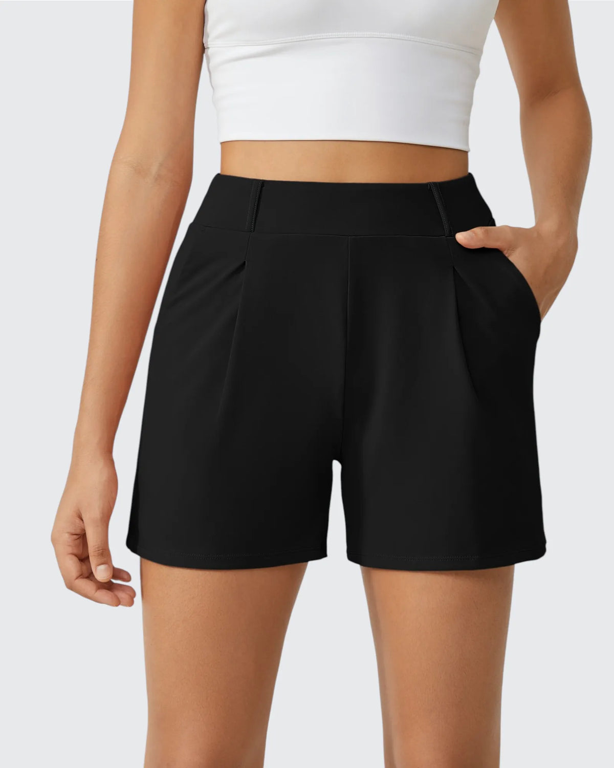 G4Free - EverGoing Pleated Casual Dress Shorts with Belt Loops -GF24E200AF-XS
