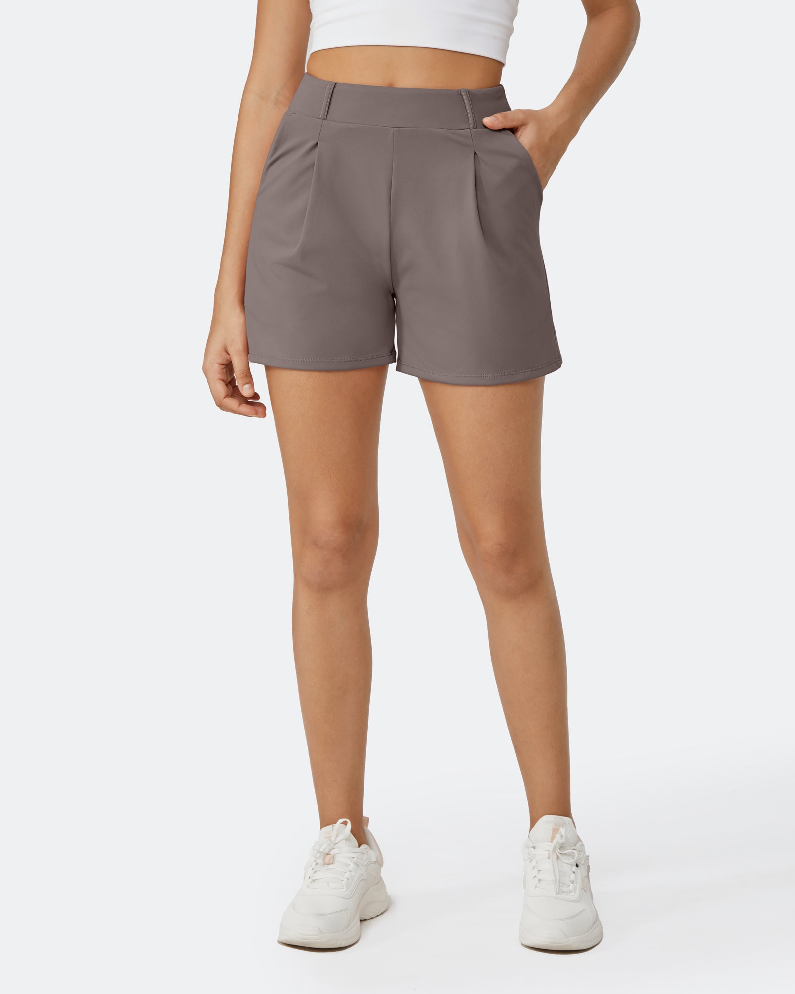 G4Free - EverGoing Pleated Casual Dress Shorts with Belt Loops -GF24E200DF-XS