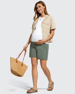 G4Free - EverGoing Pockets Drawstring Over The Belly Pregnancy Shorts -GF26EY797A001A-S