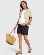 G4Free - EverGoing Pockets Drawstring Over The Belly Pregnancy Shorts -GF26EY797A001A-S