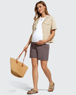 G4Free - EverGoing Pockets Drawstring Over The Belly Pregnancy Shorts -GF26EY797A001A-S