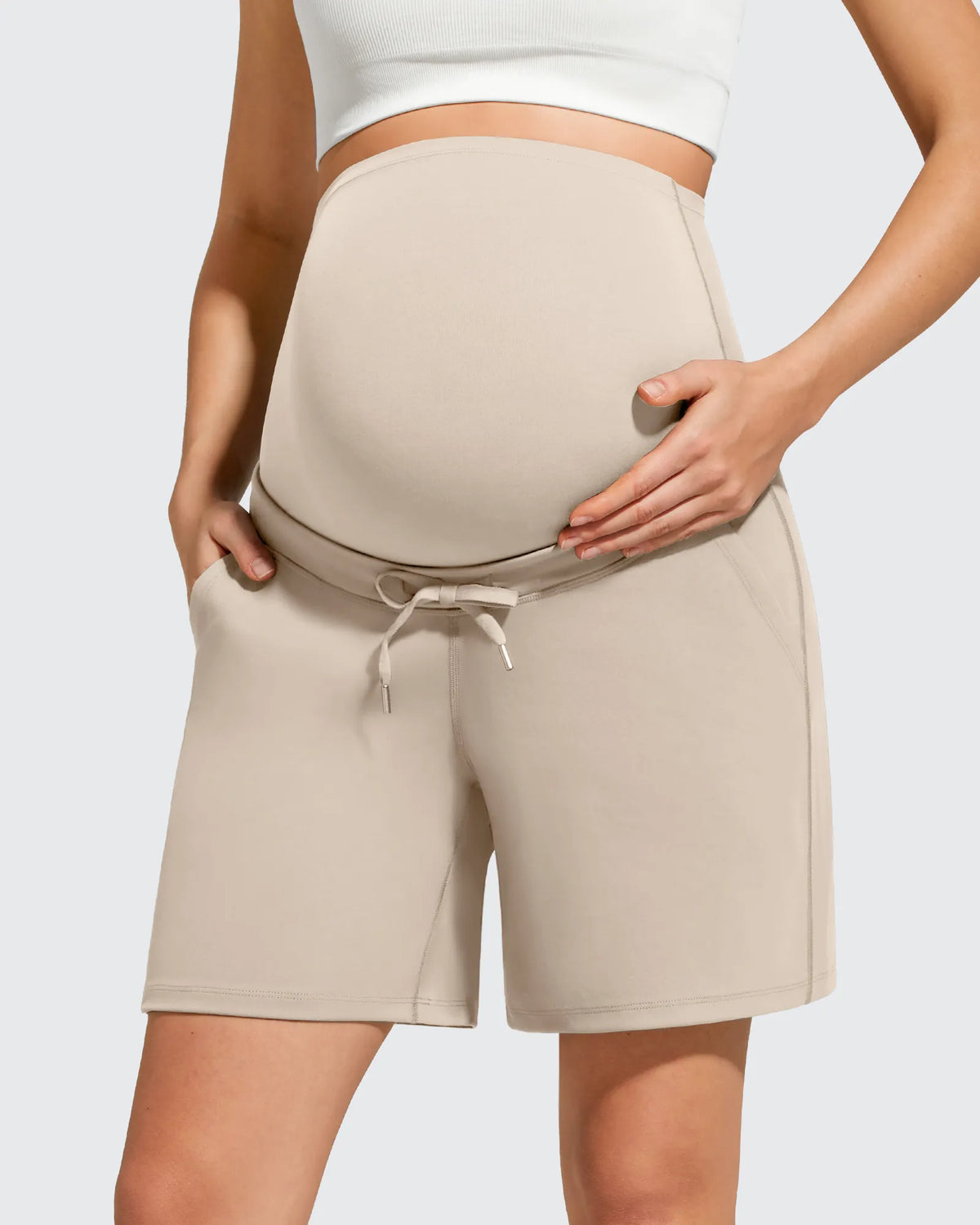 G4Free - EverGoing Pockets Drawstring Over The Belly Pregnancy Shorts -GF26EY797A001A-S