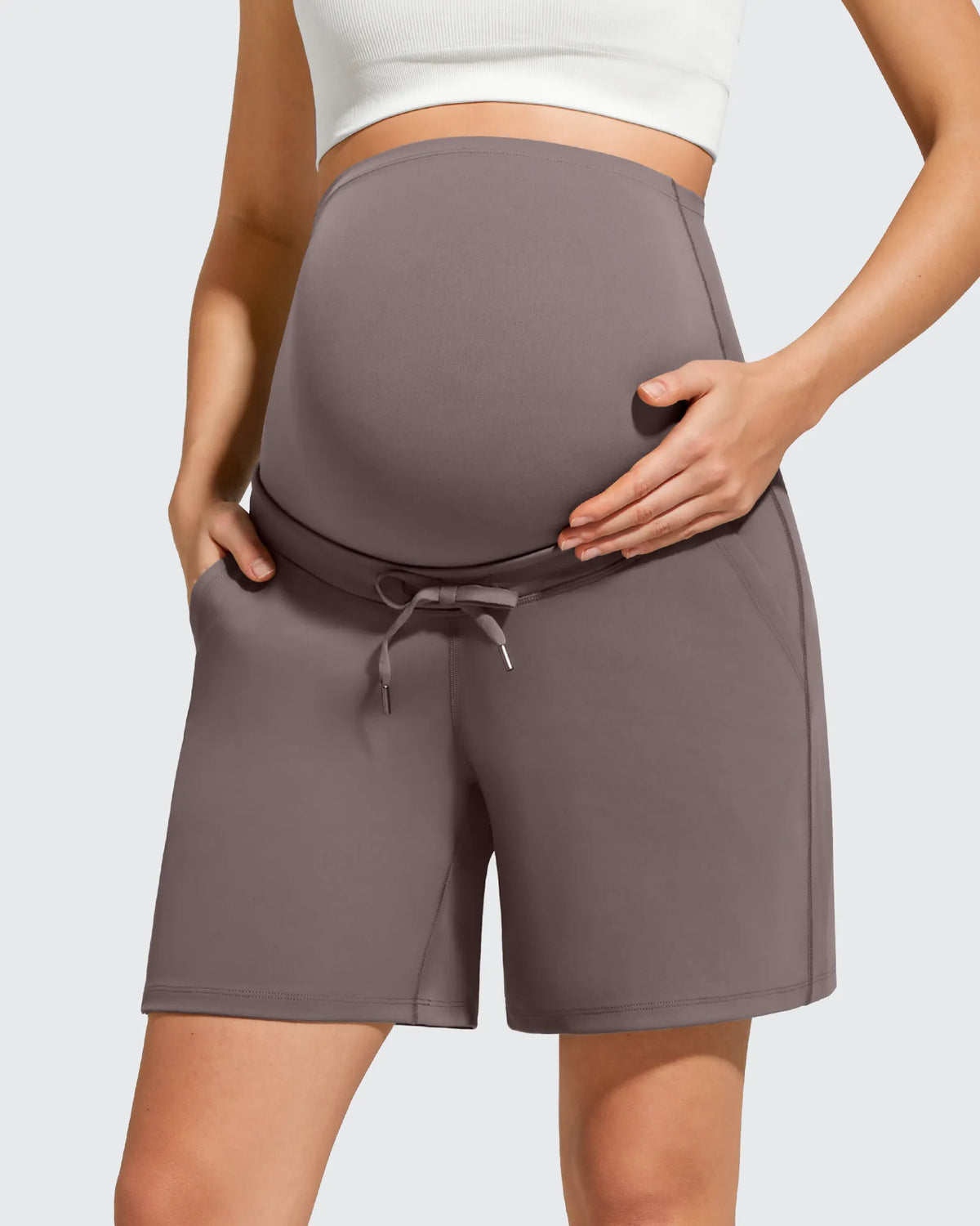 G4Free - EverGoing Pockets Drawstring Over The Belly Pregnancy Shorts -GF26EY797A001A-S