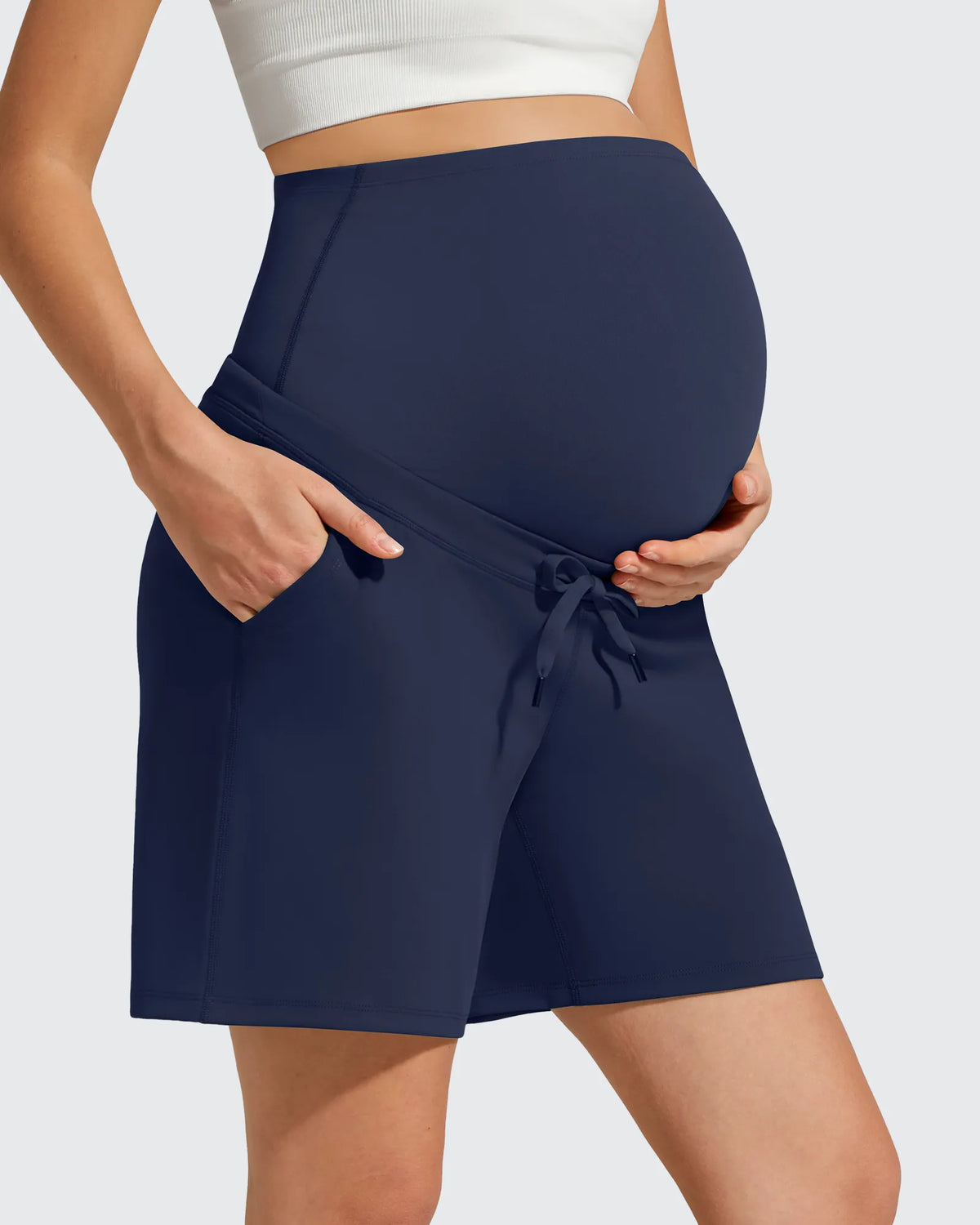 G4Free - EverGoing Pockets Drawstring Over The Belly Pregnancy Shorts -GF26EY797D018A-S