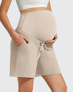 G4Free - EverGoing Pockets Drawstring Over The Belly Pregnancy Shorts -GF26EY797F001A-S