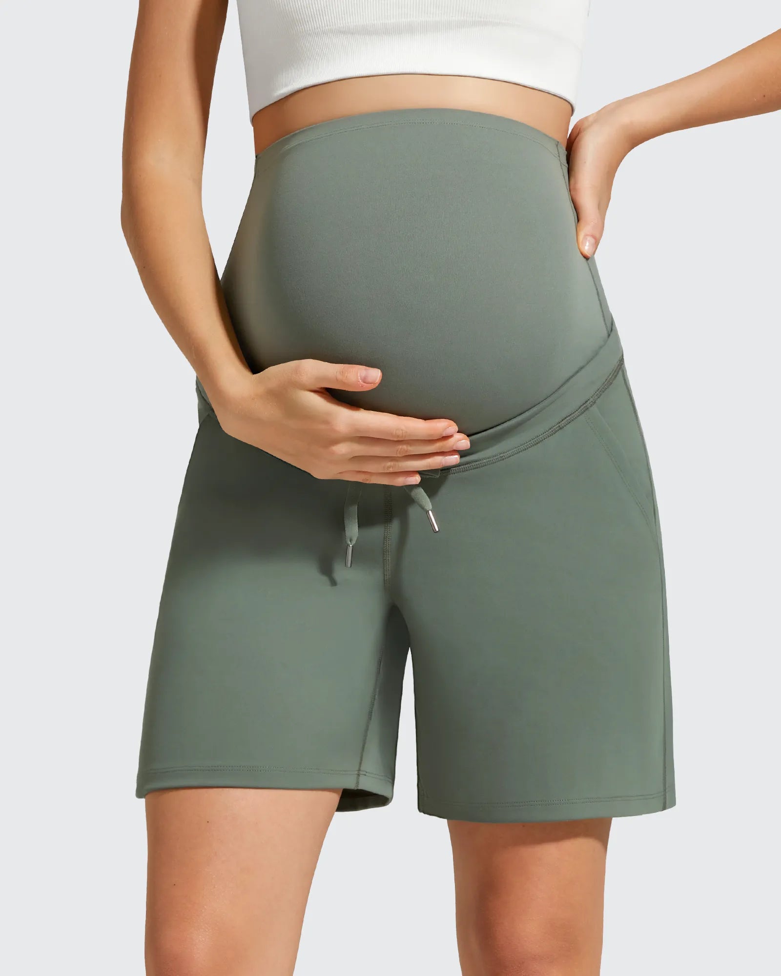 G4Free - EverGoing Pockets Drawstring Over The Belly Pregnancy Shorts -GF26EY797G016A-S