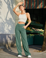 G4Free - EverGoing V Waist Wide Leg Pants Casual Yoga 33'' -GF23D171CA-S