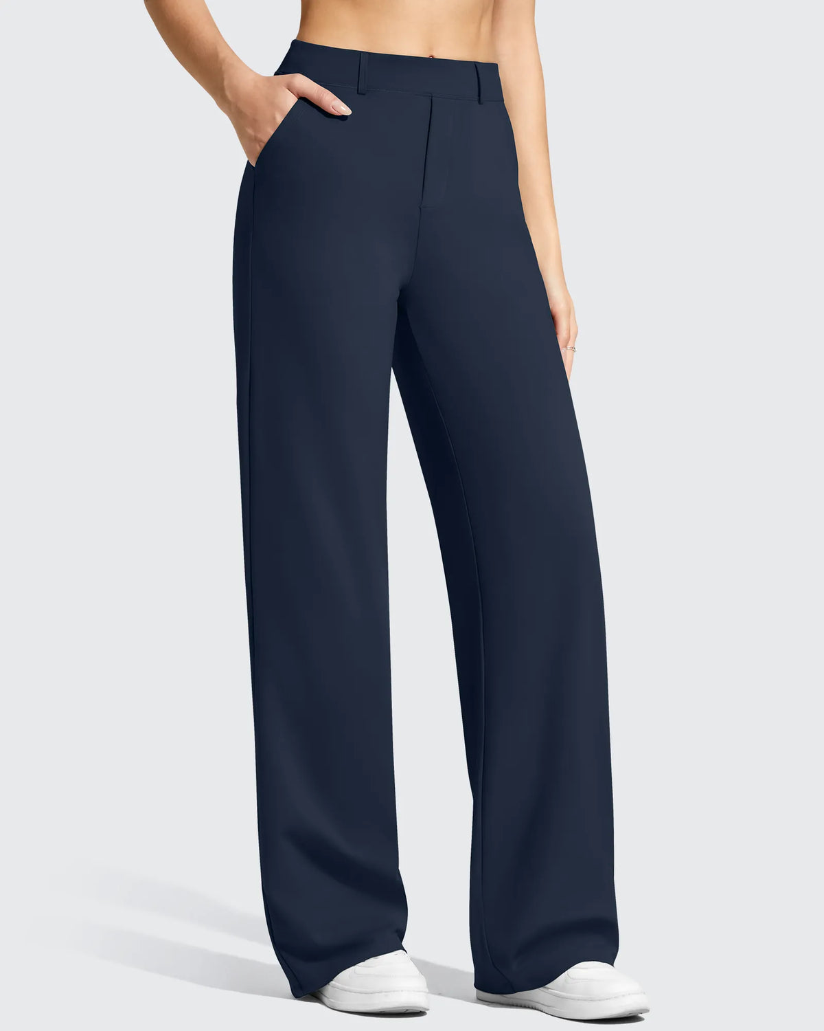 G4Free - EverGoing Wide Leg  Belt Loops High-Waist Dress Pants -GF26J801A001A-S