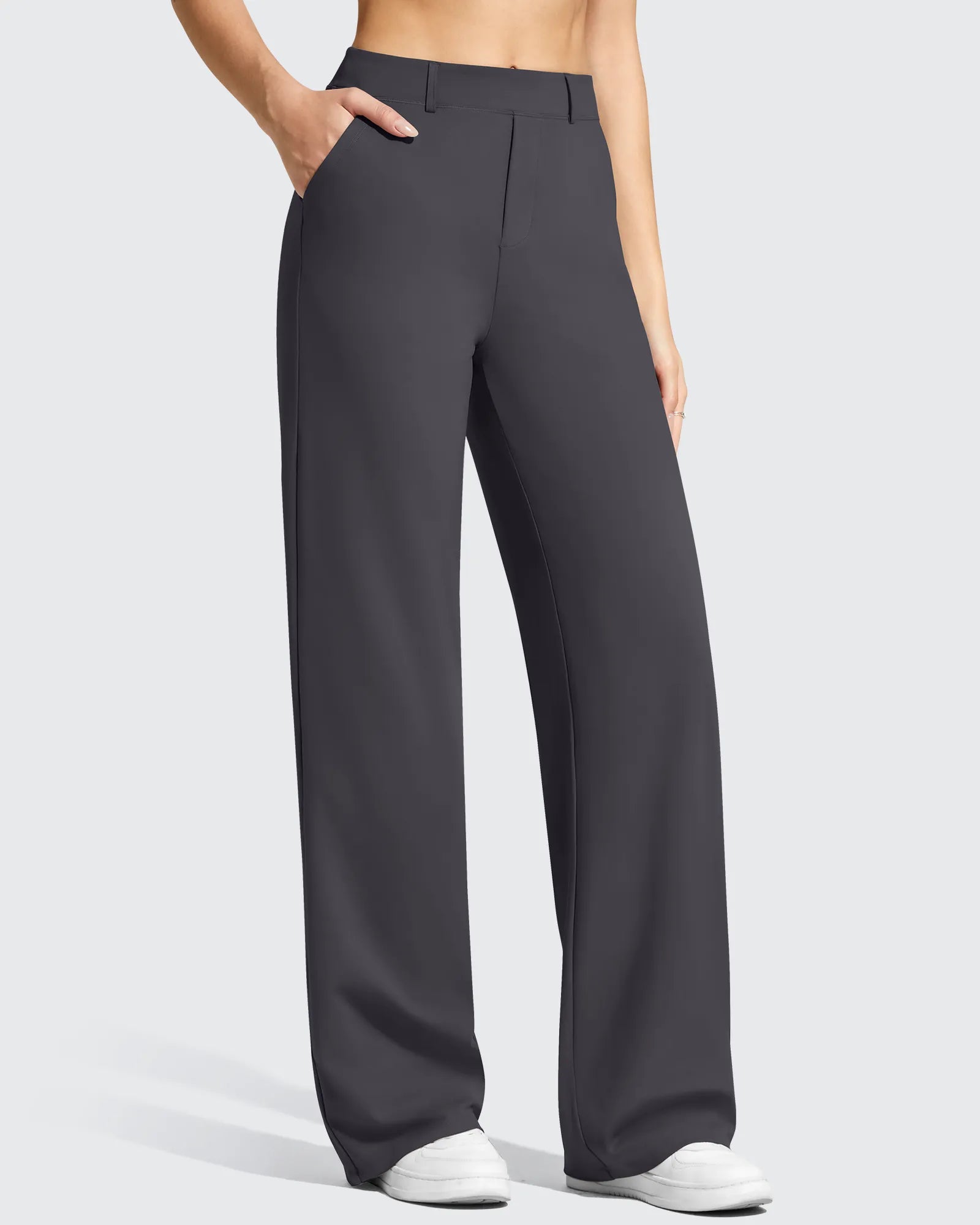 G4Free - EverGoing Wide Leg  Belt Loops High-Waist Dress Pants -GF26J801A001A-S