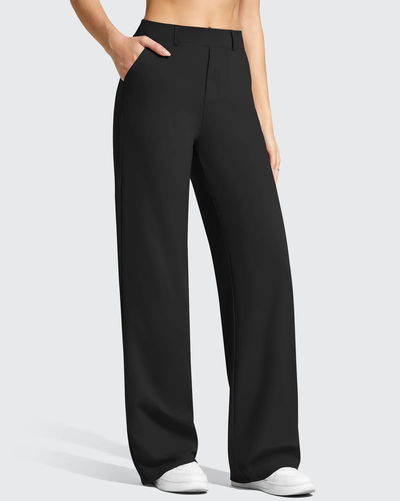 G4Free - EverGoing Wide Leg  Belt Loops High-Waist Dress Pants -GF26J801A001A-S