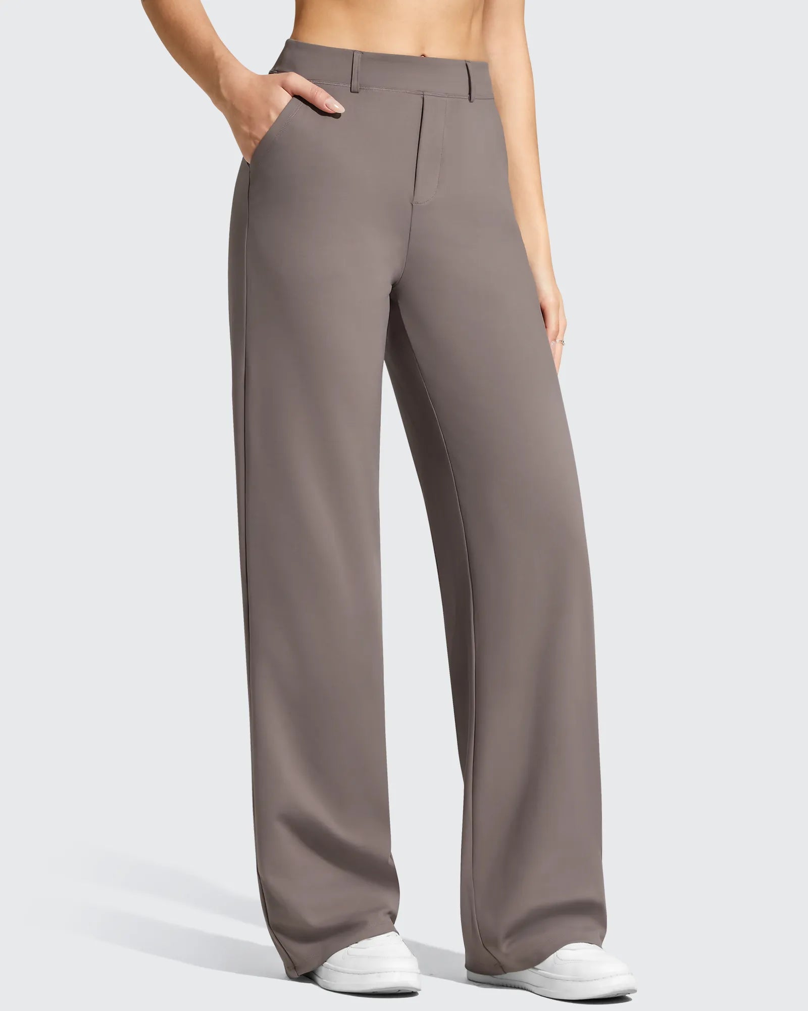 G4Free - EverGoing Wide Leg  Belt Loops High-Waist Dress Pants -GF26J801A001A-S