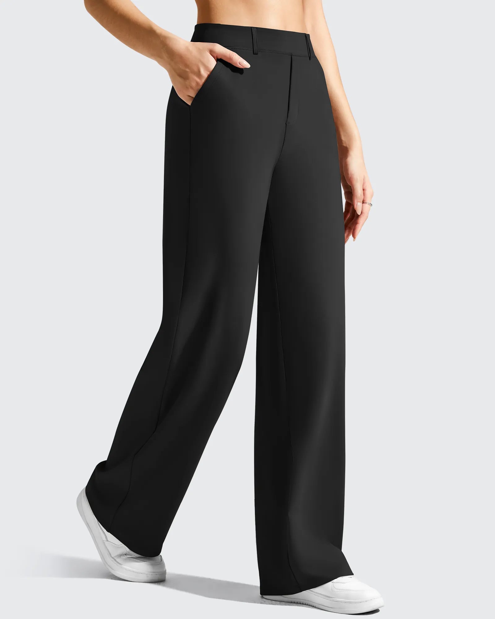 G4Free - EverGoing Wide Leg  Belt Loops High-Waist Dress Pants -GF26J801A001A-S