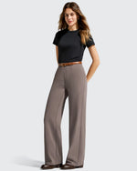 G4Free - EverGoing Wide Leg  Belt Loops High-Waist Dress Pants -GF26J801A001A-S