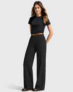 G4Free - EverGoing Wide Leg  Belt Loops High-Waist Dress Pants -GF26J801A001A-S