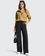 G4Free - EverGoing Wide Leg  Belt Loops High-Waist Dress Pants -GF26J801A001A-S