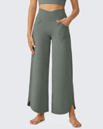 G4Free - EverGoing Wide Leg Cross High-Waist Capri Pants Tall -GF24J196AA-S