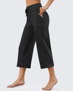 G4Free - EverGoing Wide Leg High-Rise Drawstring Capris Pants -GF24J218AF-XS